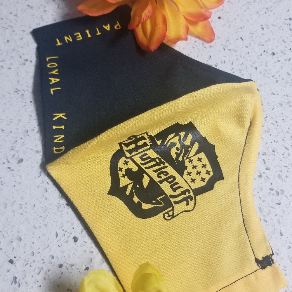 NEW Hufflepuff Mask,filter pocket and nose wire